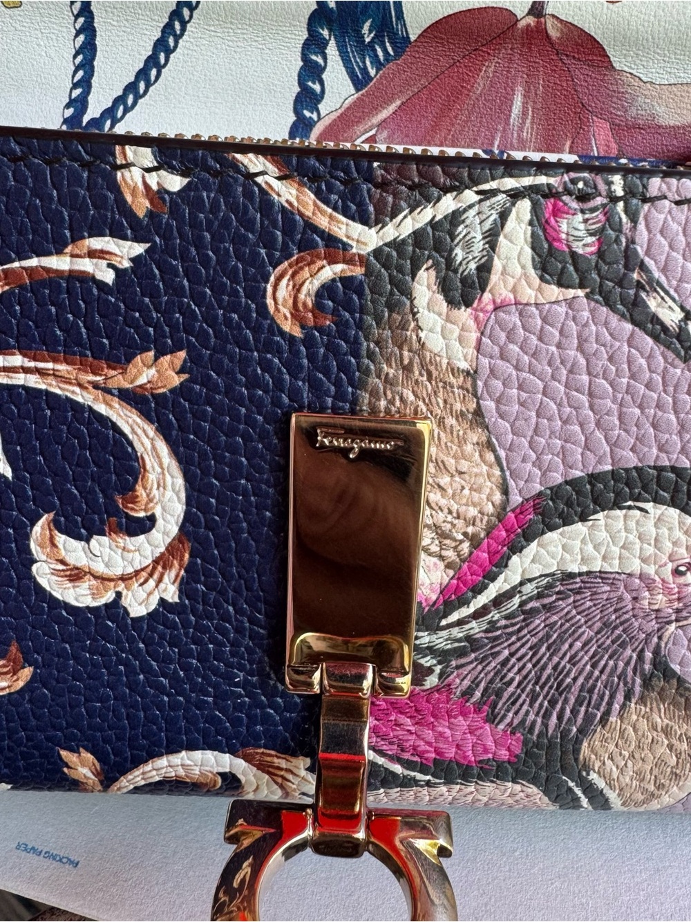 Salvatore Ferragamo Printed Leather Gancini Continental Wallet - Picture 3 of 10